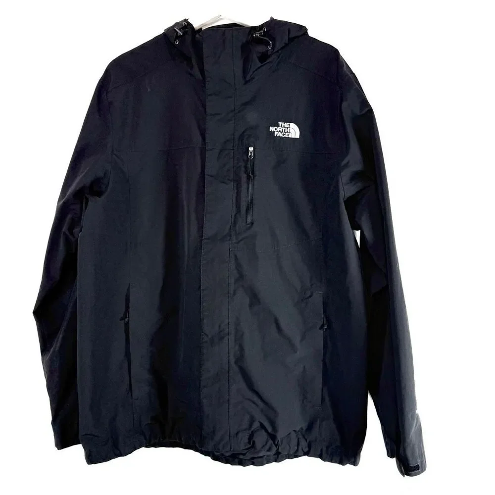 The North Face Quest Rain Wind Black Jacket Adjustable Zip Up Men’s US Size L